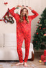 Load image into Gallery viewer, Red Patterned Hooded Family Pajama Set