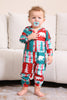 Load image into Gallery viewer, Red and Green Colorblock Christmas Hooded Family Pajama Set