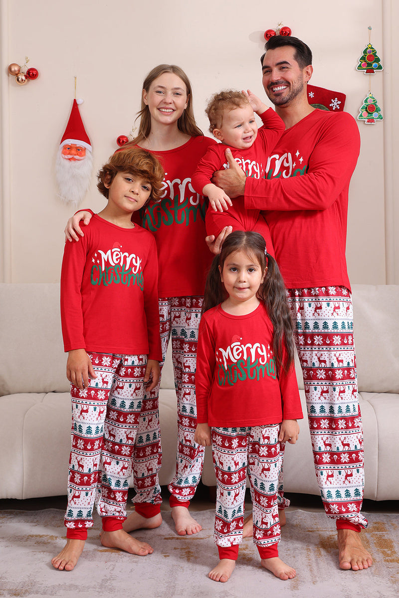 Load image into Gallery viewer, Red Christmas Family Matching Pajama Set