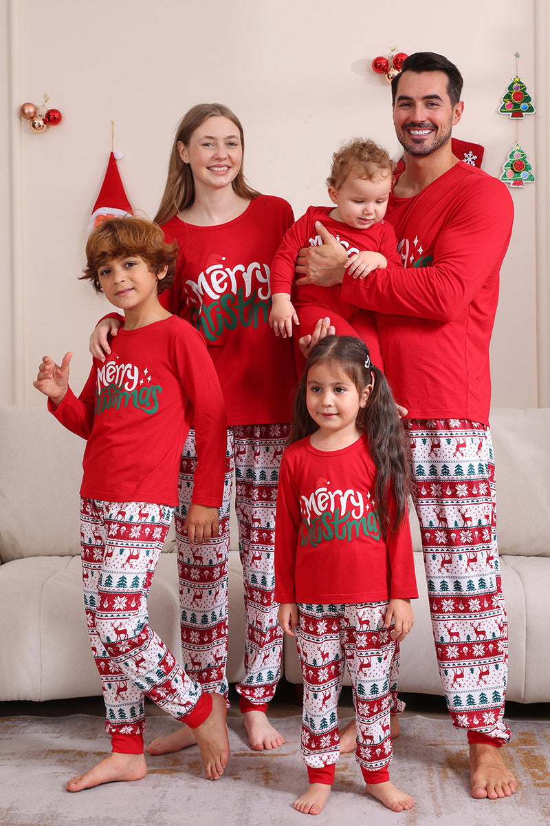 Load image into Gallery viewer, Red Christmas Family Matching Pajama Set