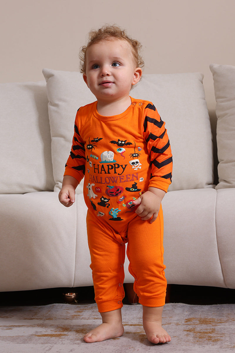 Load image into Gallery viewer, Orange Halloween Family Matching Pajama Set