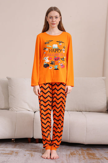 Orange Halloween Family Matching Pajama Set