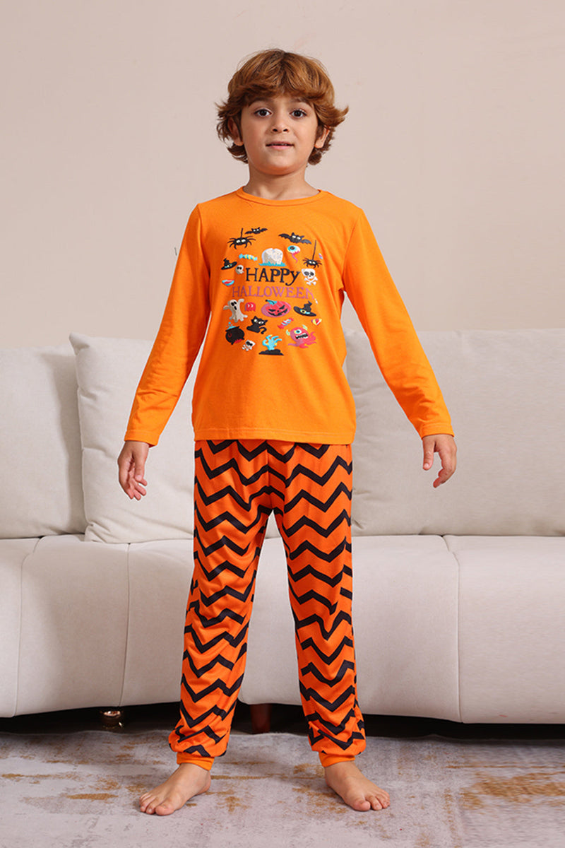 Load image into Gallery viewer, Orange Halloween Family Matching Pajama Set