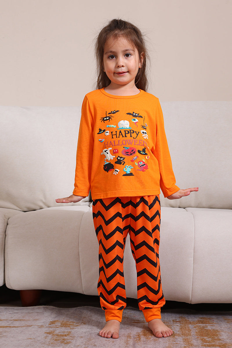 Load image into Gallery viewer, Orange Halloween Family Matching Pajama Set