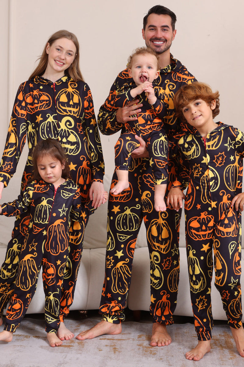 Load image into Gallery viewer, Black Print Halloween Family Matching Pajama Set