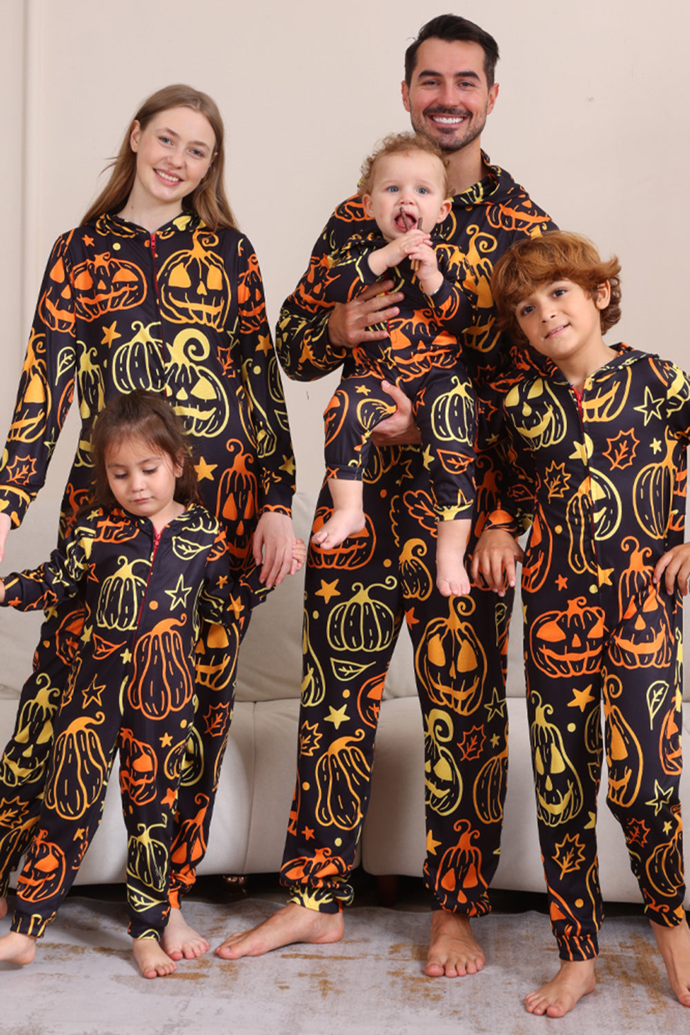 Black Print Halloween Family Matching Pajama Set