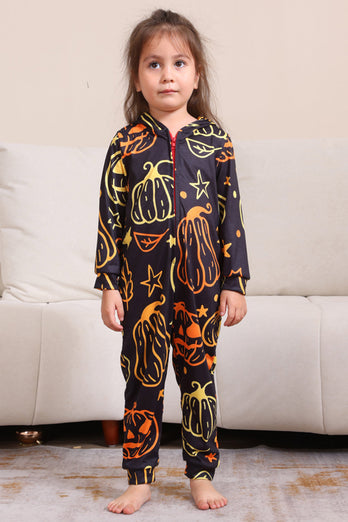 Black Print Halloween Family Matching Pajama Set