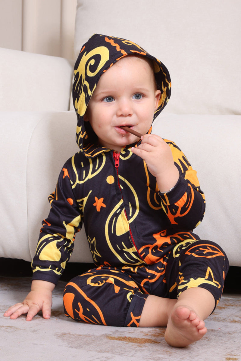 Load image into Gallery viewer, Black Print Halloween Family Matching Pajama Set