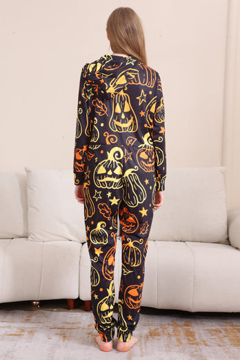 Black Print Halloween Family Matching Pajama Set