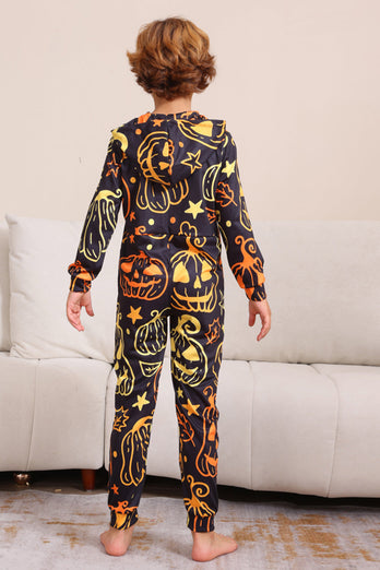 Black Print Halloween Family Matching Pajama Set