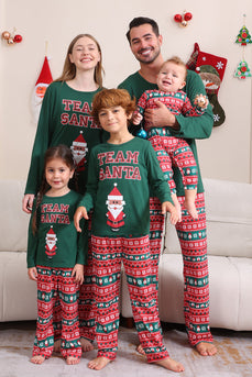 Dark Green Christmas Family Matching Pajamas Set