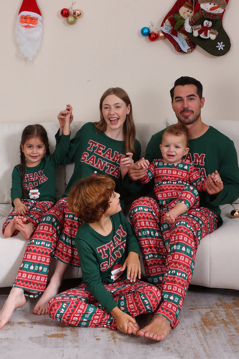 Load image into Gallery viewer, Dark Green Christmas Family Matching Pajamas Set