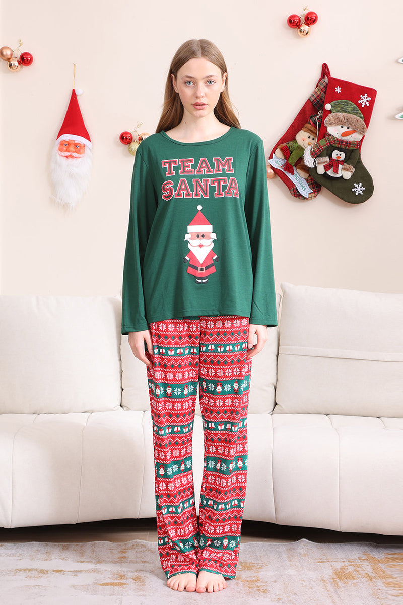 Load image into Gallery viewer, Dark Green Christmas Family Matching Pajamas Set