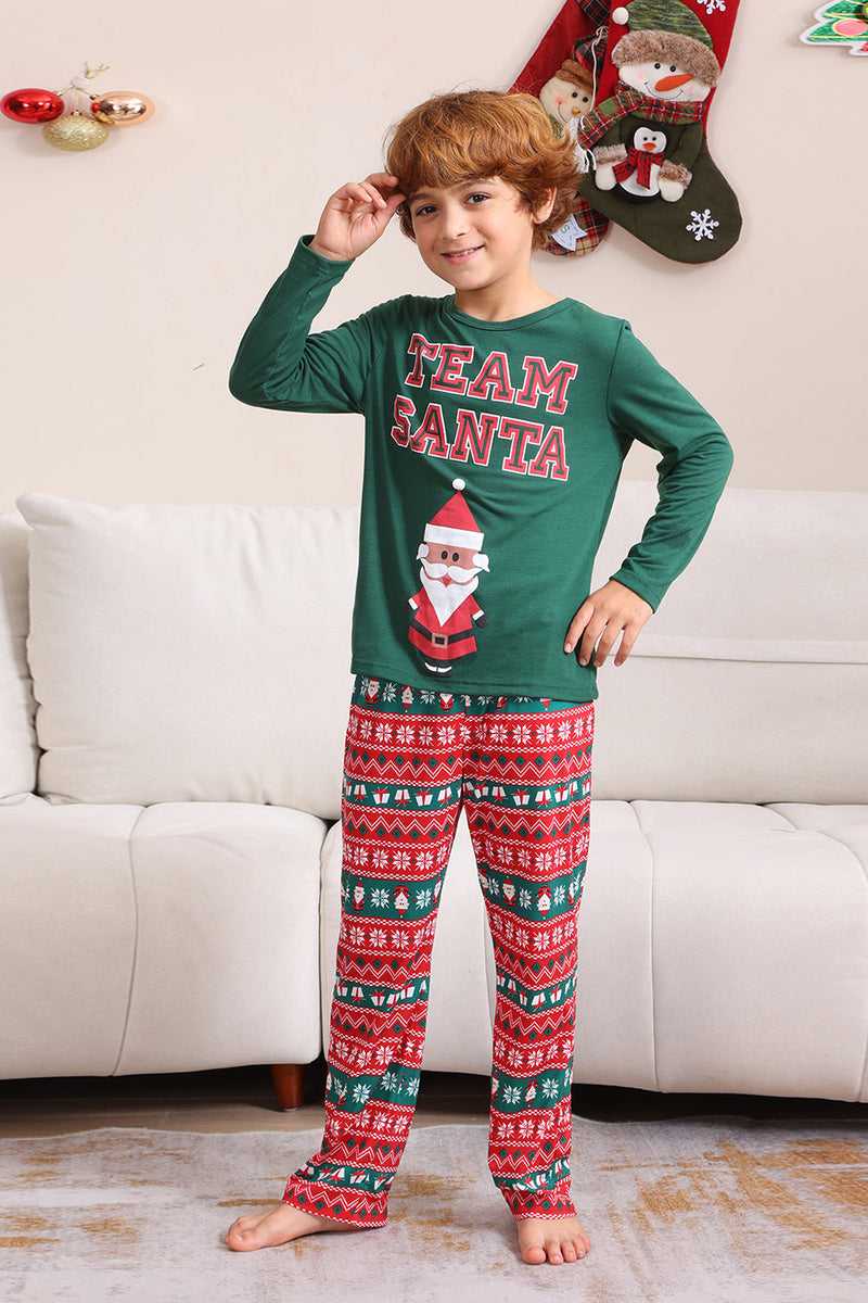 Load image into Gallery viewer, Dark Green Christmas Family Matching Pajamas Set