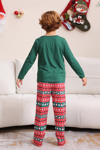 Dark Green Christmas Family Matching Pajamas Set