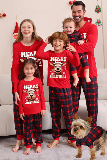 Red Plaid Christmas Family Matching Pajama Set