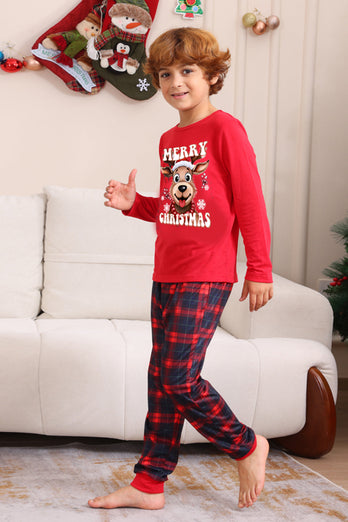 Red Plaid Christmas Family Matching Pajama Set