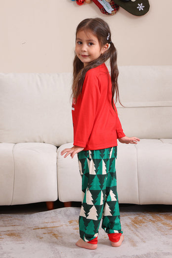 Red Print Christmas Family Matching Pajama Set