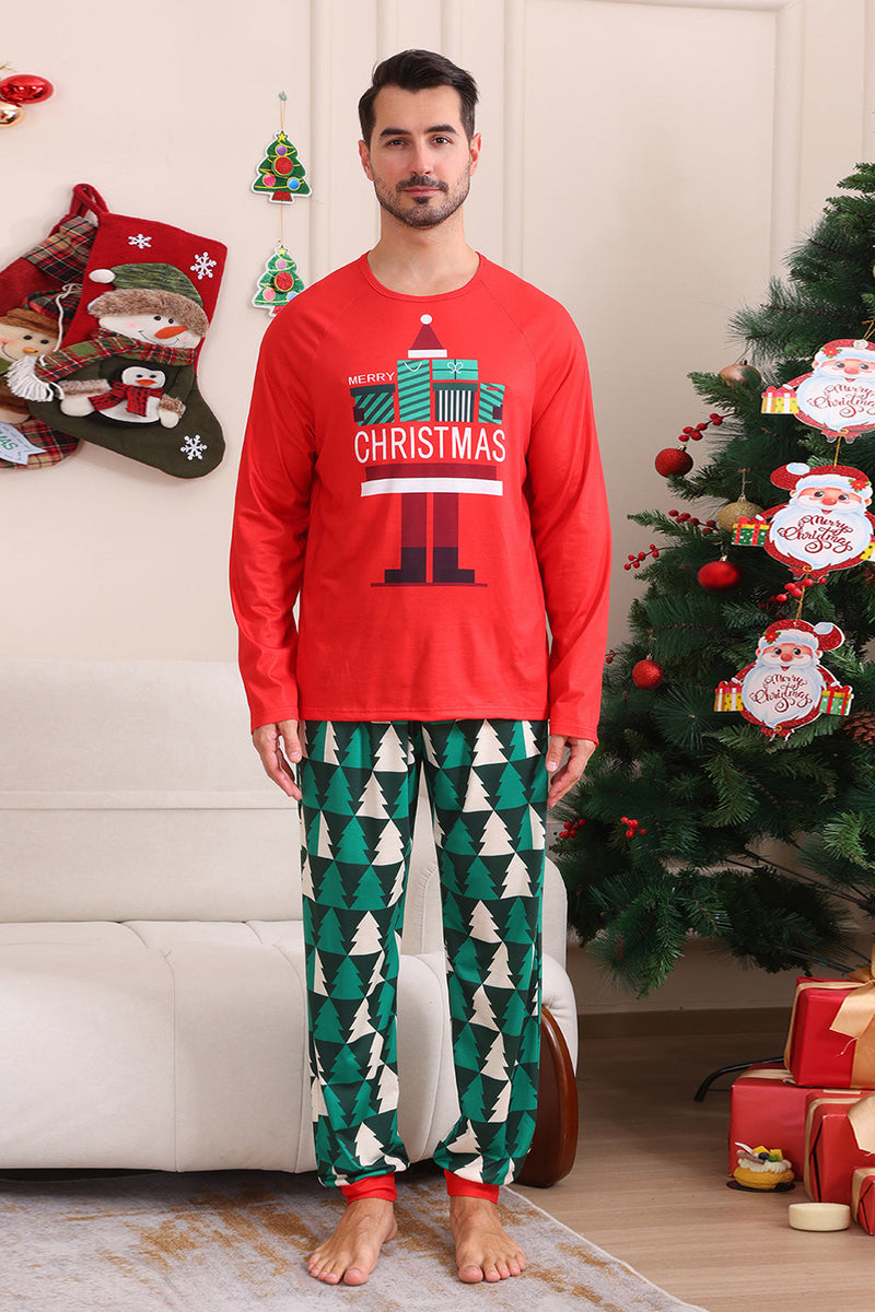 Load image into Gallery viewer, Red Print Christmas Family Matching Pajama Set