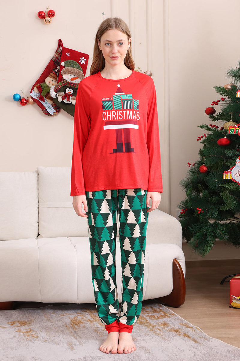 Load image into Gallery viewer, Red Print Christmas Family Matching Pajama Set