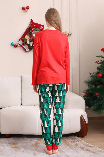 Red Print Christmas Family Matching Pajama Set