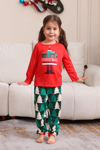 Red Print Christmas Family Matching Pajama Set