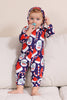 Load image into Gallery viewer, Dark Blue Pajama Set Red Hat Print Family Pajama Set