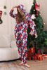 Load image into Gallery viewer, Dark Blue Pajama Set Red Hat Print Family Pajama Set