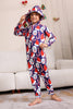 Load image into Gallery viewer, Dark Blue Pajama Set Red Hat Print Family Pajama Set