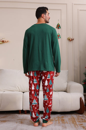 Dark Green Merry Christmas Family Pajama Set