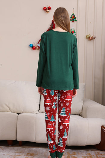 Dark Green Merry Christmas Family Pajama Set