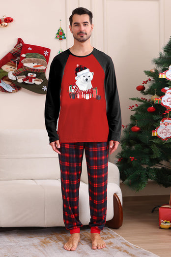 Red Bear Red Dear Merry Christmas Family Pajama Set