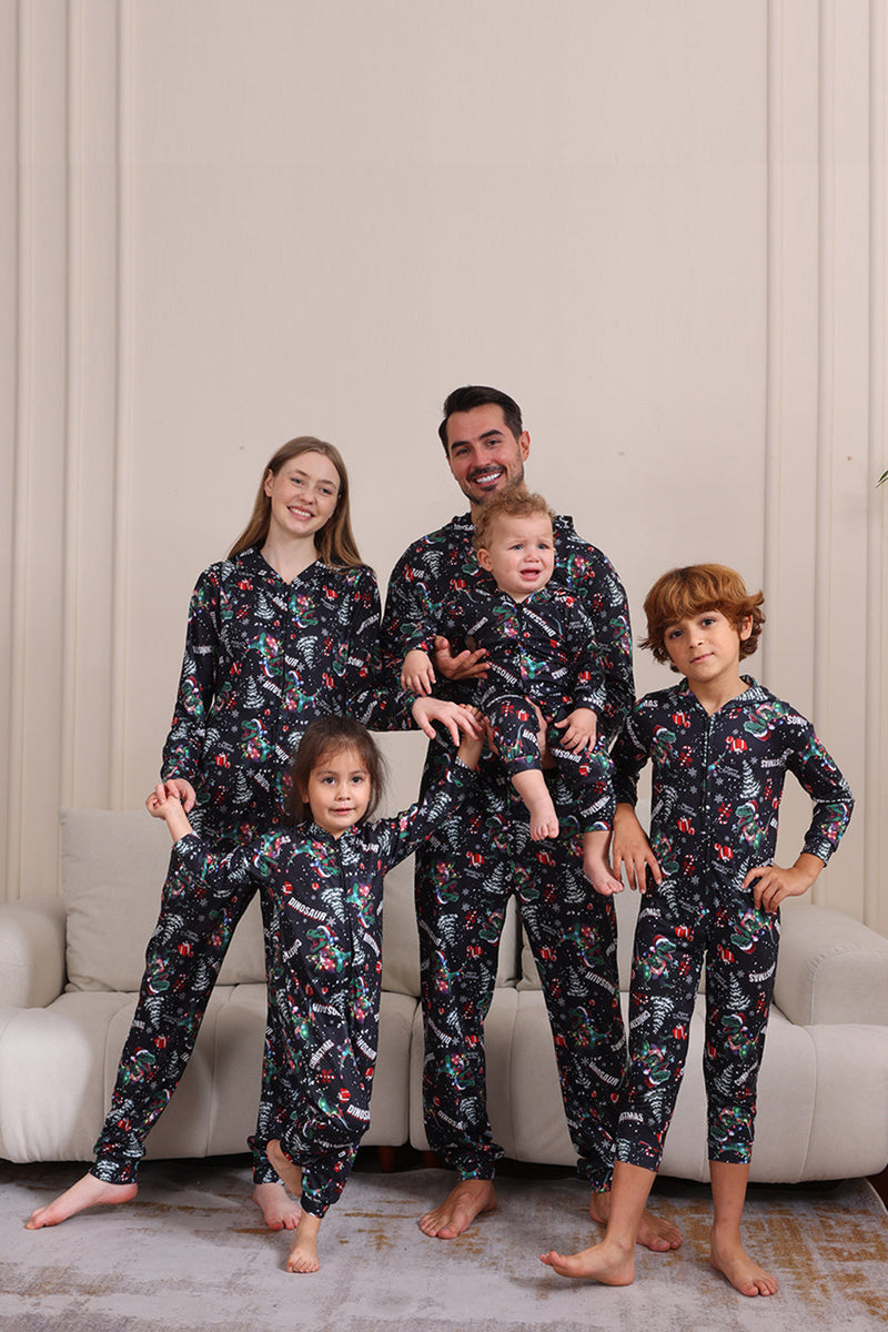 Load image into Gallery viewer, Christmas Navy Family Matching Hooded Pajamas