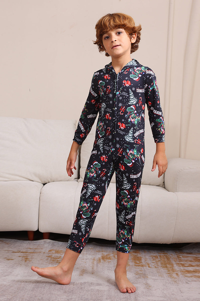 Load image into Gallery viewer, Christmas Navy Family Matching Hooded Pajamas