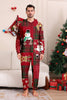 Load image into Gallery viewer, Burgundy Plaid Hooded Snowman Christmas Family Pajamas