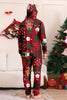 Load image into Gallery viewer, Burgundy Plaid Hooded Snowman Christmas Family Pajamas