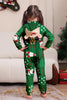 Load image into Gallery viewer, Green Snowflake Plaid Family Pajamas with Reindeer Hood