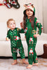 Load image into Gallery viewer, Green Snowflake Plaid Family Pajamas with Reindeer Hood