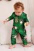 Load image into Gallery viewer, Green Snowflake Plaid Family Pajamas with Reindeer Hood