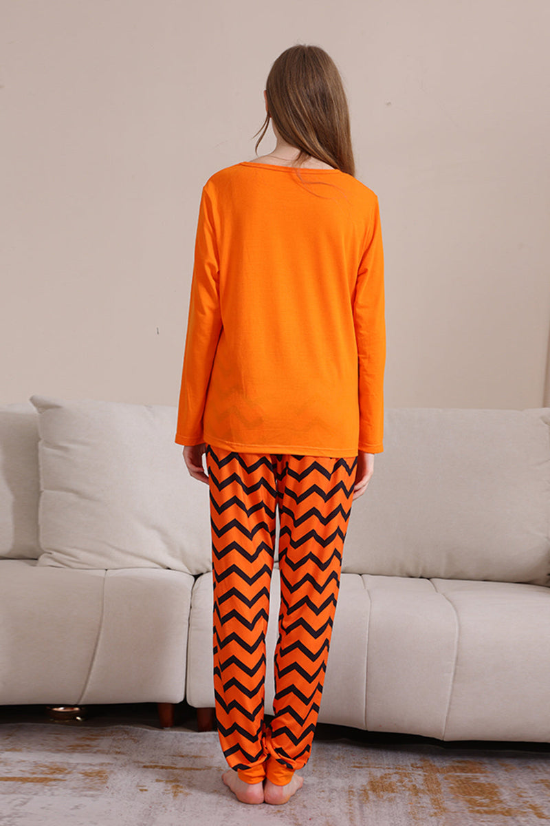 Load image into Gallery viewer, Orange Striped Halloween Family Pajamas