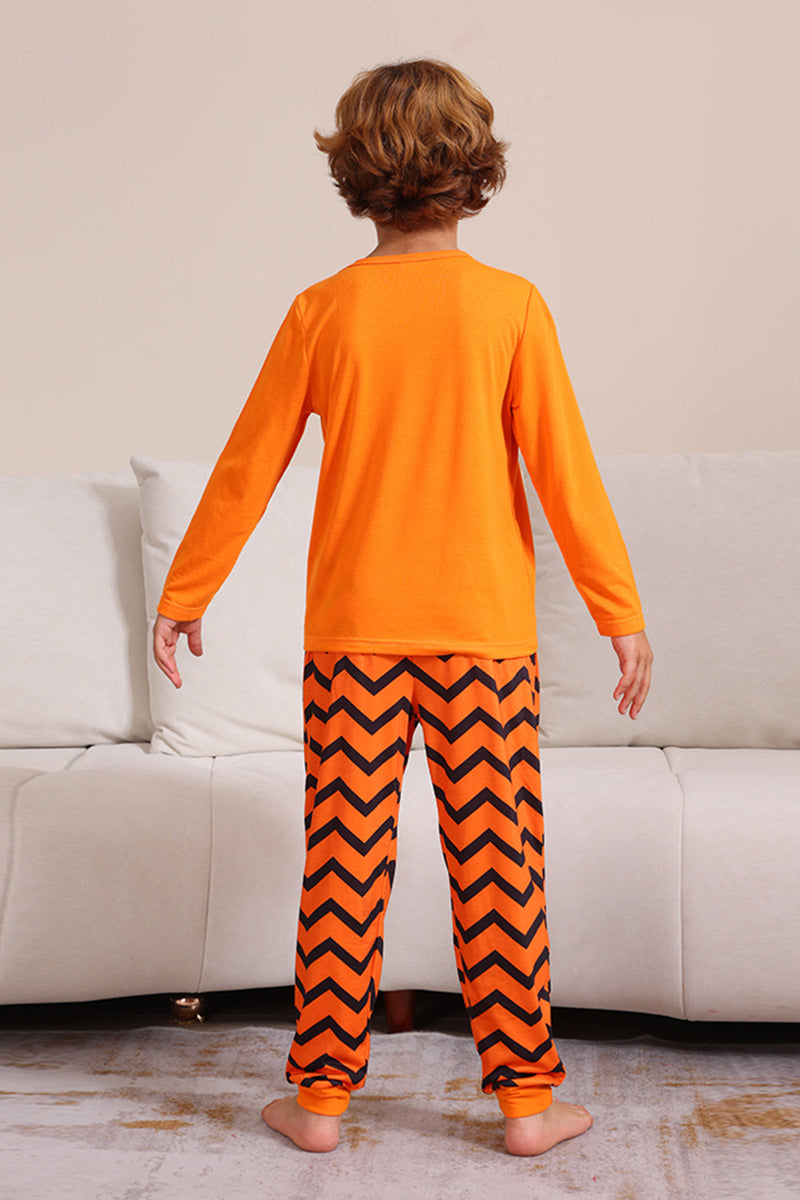 Load image into Gallery viewer, Orange Striped Halloween Family Pajamas