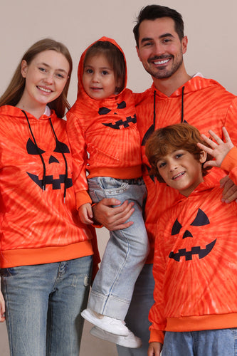 Orange Halloween Family Suit Long Sleeve Hooded Sweatshirt