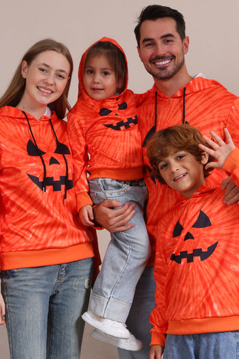 Orange Halloween Family Suit Long Sleeve Hooded Sweatshirt