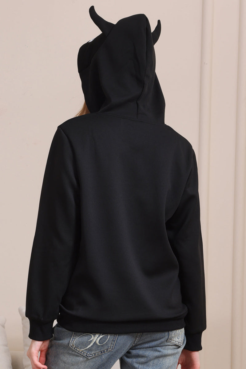 Load image into Gallery viewer, Black Halloween Family Costume Hooded Sweatshirt