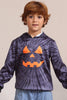 Load image into Gallery viewer, Grey Halloween Pumpkin Pattern Family Costume Hooded Top