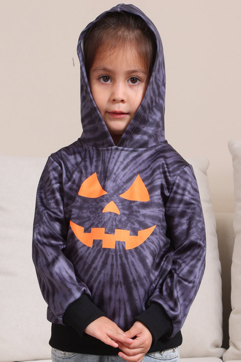 Load image into Gallery viewer, Grey Halloween Pumpkin Pattern Family Costume Hooded Top