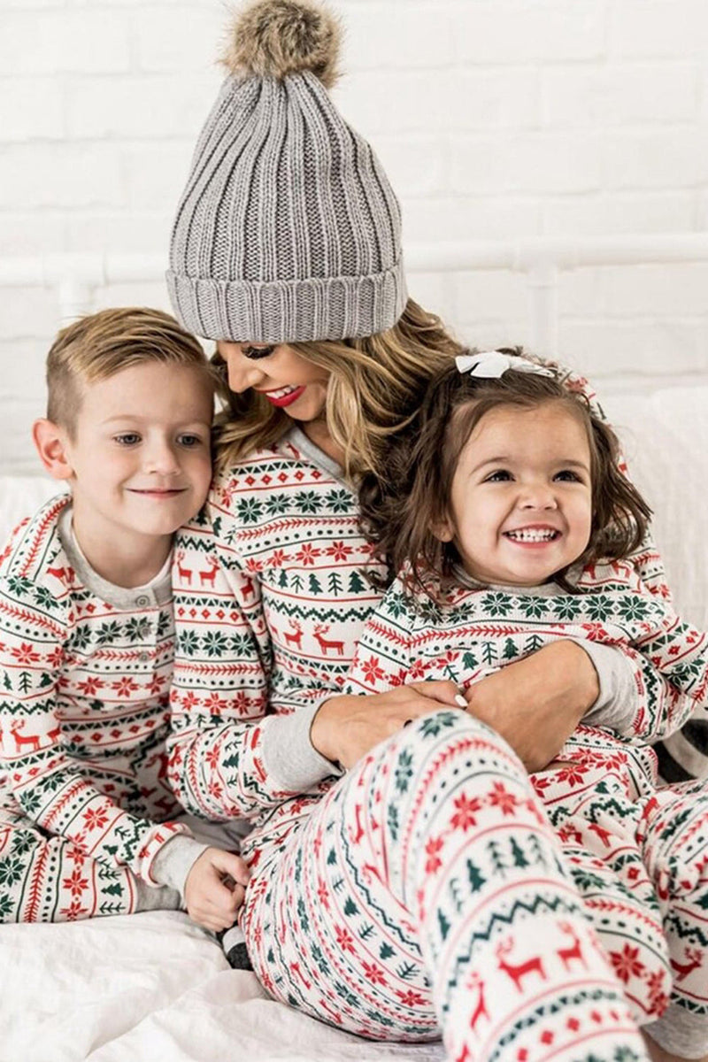 Load image into Gallery viewer, Grey Snowflake Printed Long Sleeves Christmas Pajama Sets