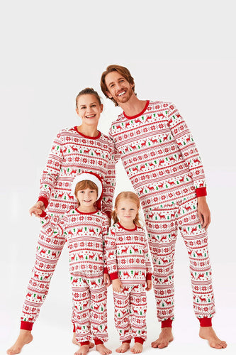 Red Deer Printed Christmas Family Pajama Sets