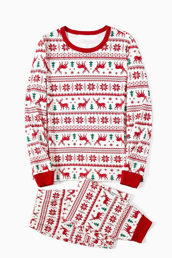 Red Deer Printed Christmas Family Pajama Sets