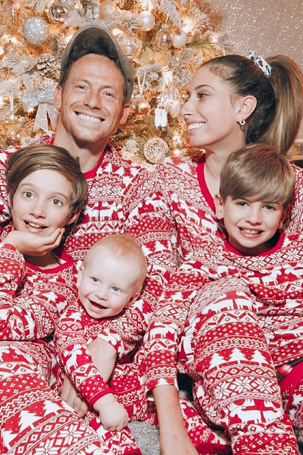 Red Christmas Pattern Printed Family Matching Pajama Sets